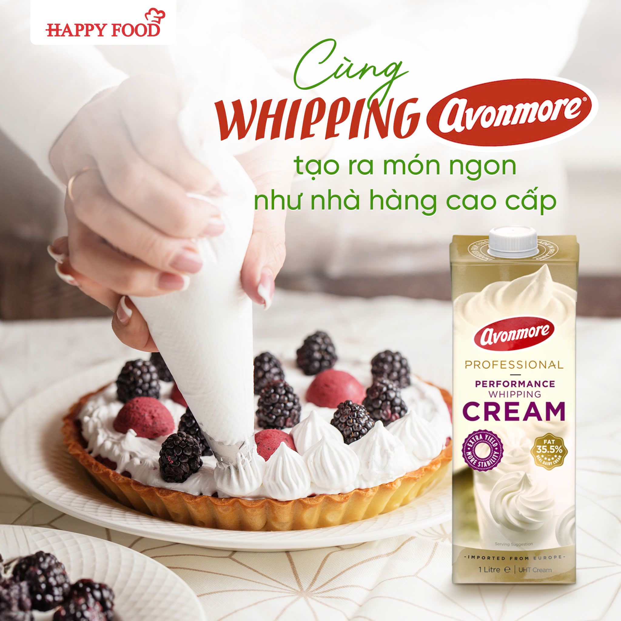 Whipping Cream Avonmore tạo nên hương vị chuẩn bếp 5 sao tại nhà