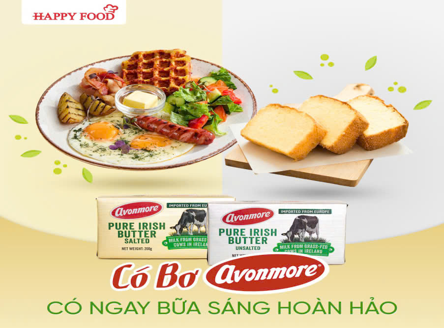 Bữa sáng tiện lợi với Bơ Pure Irish Butter Avonmore